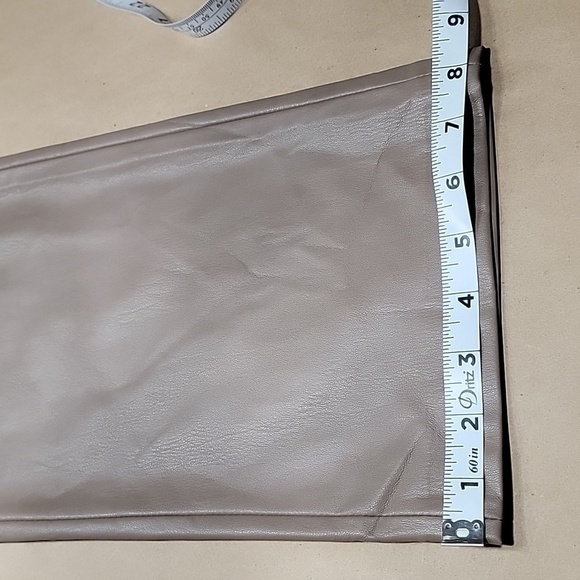 VERO MODA Size M Beige-y Taupe High Rise Faux Leather Pants, Exc. Used Cond - Picture 11 of 15